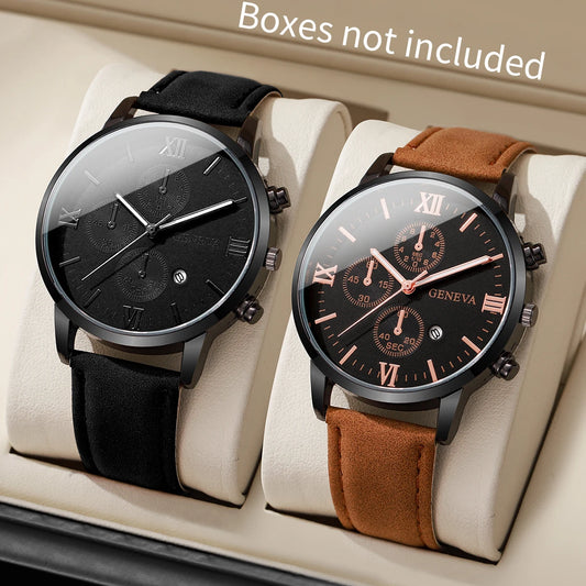 1/2PCs Men's Casual Watch